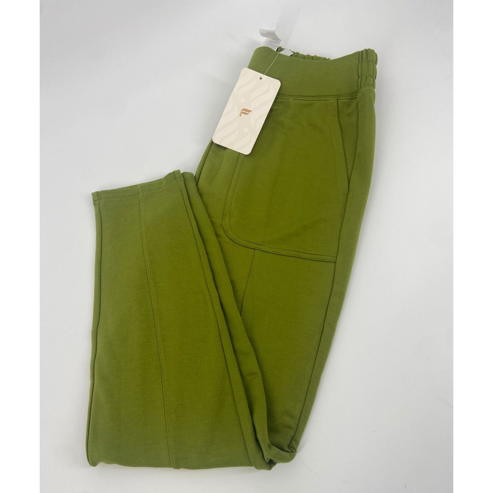 Fabletics Gemma Grass Green Jogger Pants -Size S- Elastic Waist Pockets Athletic